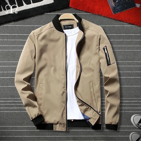 Men’s jackets Spring New Men's Bomber Zipper Jacket Male Casual Streetwear - Picture 6 of 7